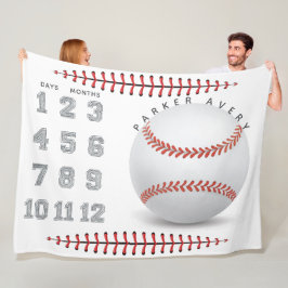 Baby Milestone Blanket Baseball Fleecedecke