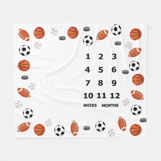 Baby Milestone Blanket Sportdesign Fleecedecke