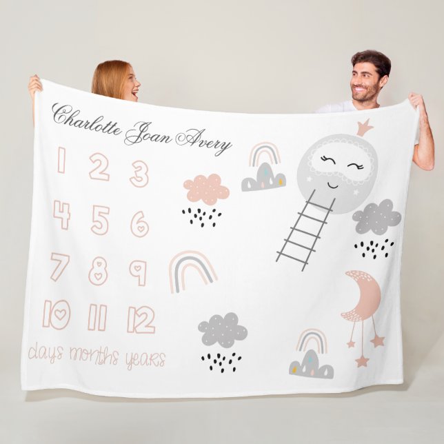 Baby Milestone Blanket Weg zum Mond Fleecedecke (Beispiel)