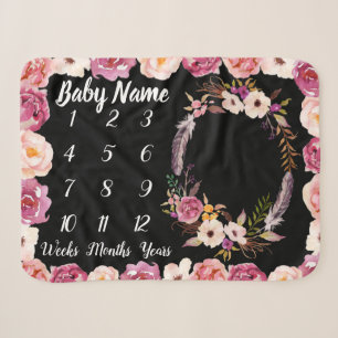 Baby Milestone Personalisiert Name Dusche Girl Ges Sherpadecke