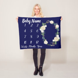 Baby Milestone Personalisiertes Duschgeschenk Fleecedecke