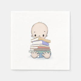 Baby mit Bücher Lehrerdusche Serviette