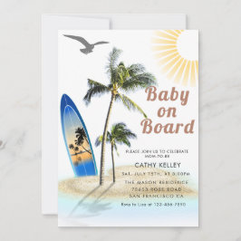 Baby mit eigener Marke auf Board Beach Baby Dusche Einladung