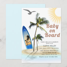 Baby mit eigener Marke auf Board Beach Baby Dusche Einladung