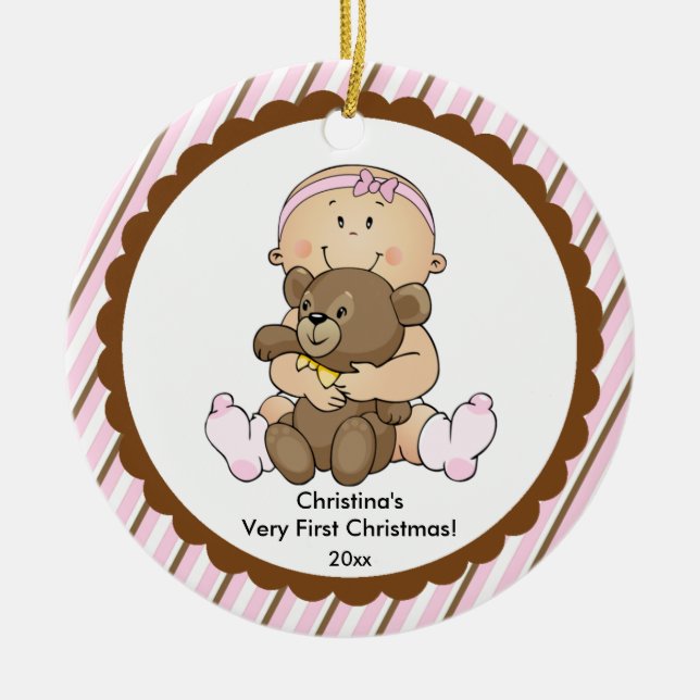 Baby mit erster Verzierung des Bärn-Babys Keramikornament (Vorne)