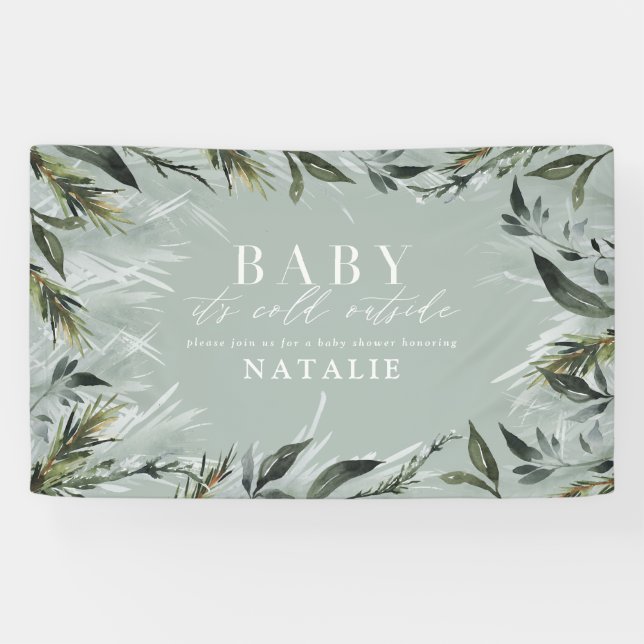 Baby mit kalter Außendusche Banner (Horizontal)