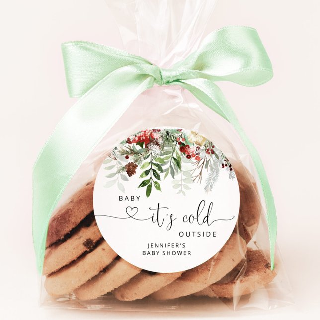 Baby mit kalter Außendusche klassisch runder Post Runder Aufkleber (Von Creator hochgeladen)