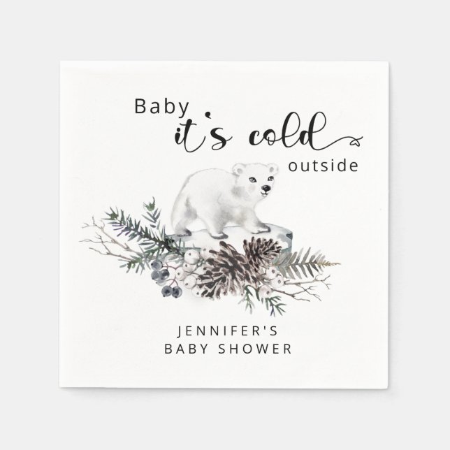 Baby mit kalter Außendusche Serviette (Vorderseite)