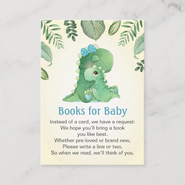 Baby Mommy Dinosaurier Bücher für die Sprinkle für Begleitkarte (Vorderseite)