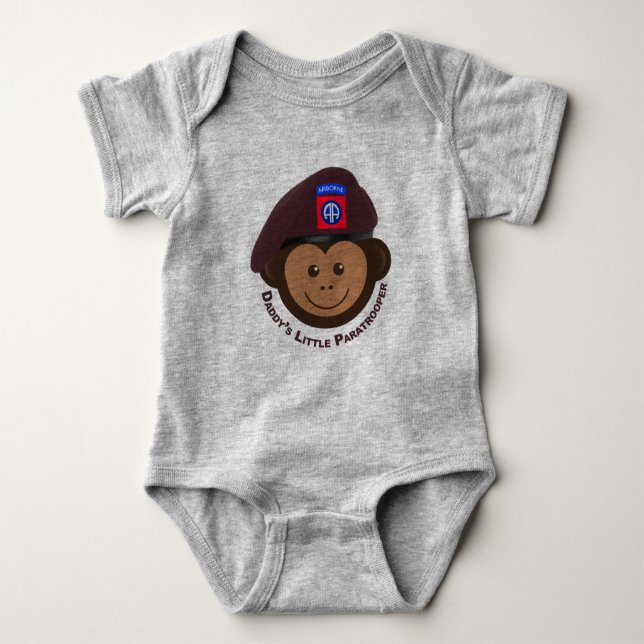 Baby Monkey "Daddy’s Little Paratrooper" Baby Strampler (Vorderseite)