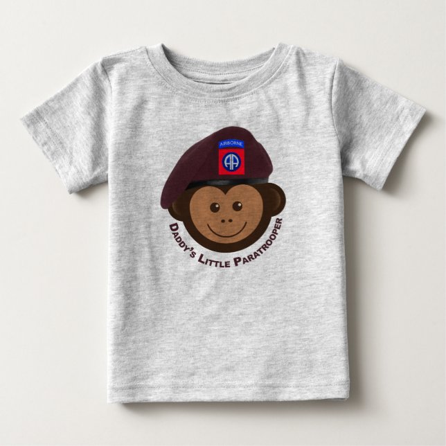 Baby Monkey "Daddy’s Little Paratrooper" Baby T-shirt (Vorderseite)