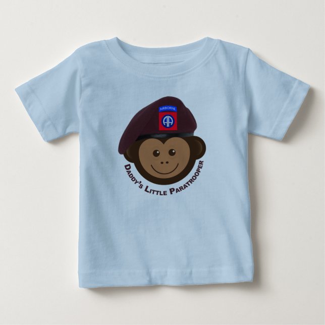 Baby Monkey "Daddy’s Little Paratrooper" Baby T-shirt (Vorderseite)