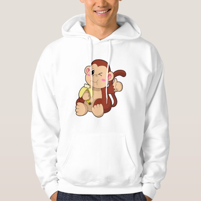 Baby Monkey mit Banana Hoodie (Vorderseite)