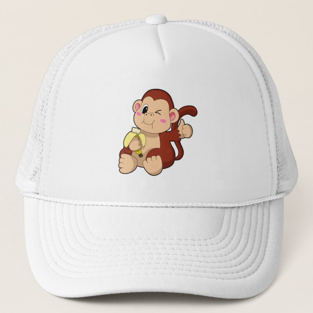 Baby Monkey mit Banana Truckerkappe (Vorderseite)