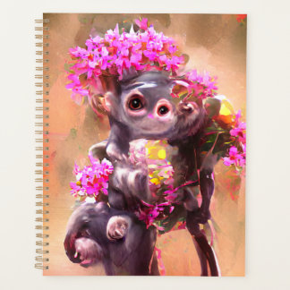 Baby Monkey mit Blume Planer