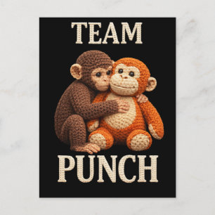 Baby Monkey Punch Häkelmuster Süße Amigurumi Postkarte