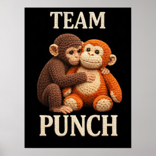 Baby Monkey Punch Häkelmuster Süßes Amigurumi Poster
