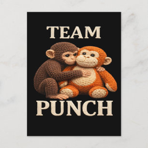 Baby Monkey Punch Häkelmuster Süßes Amigurumi Postkarte