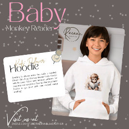 Baby Monkey Reader Girl's Pullover Hoodie