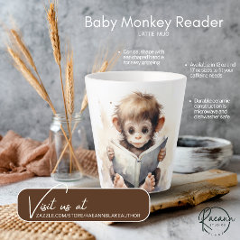 Baby Monkey Reader Latte Tasse