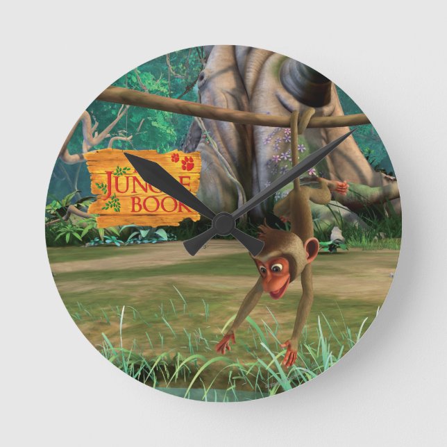 Baby Monkey Runde Wanduhr (Vorderseite)