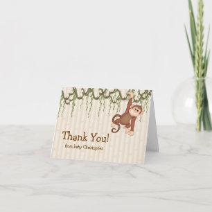 Baby Monkey Vielen Dank Note Card Dankeskarte