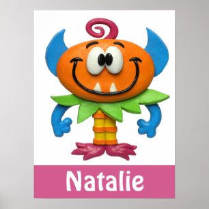Baby Monster Baby Girl Dusche Kinderzimmer Poster