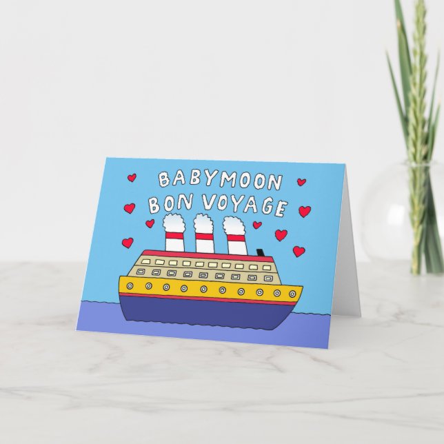 Baby Moon Bon Voyage Karte (Vorderseite)