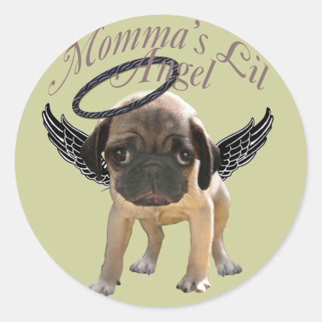 Baby Mops Angel Runder Aufkleber (Vorderseite)