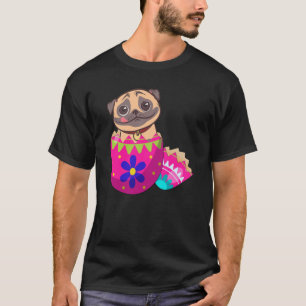 Baby-Mops-Hund schlüpft aus Osterei Ostersonntag T-Shirt