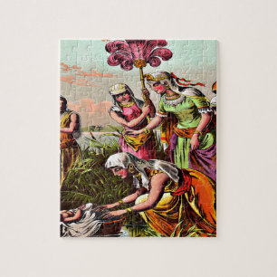 Baby Moses am Fluss Puzzle Design