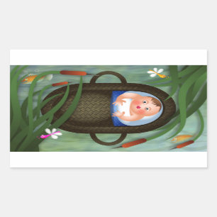 Baby-Moses-Passahfest-Cartoon Rechteckiger Aufkleber
