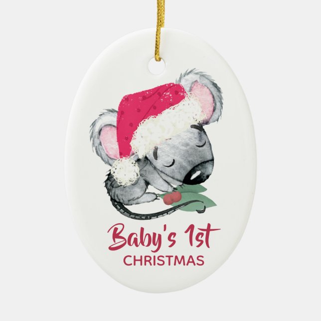 Baby Mouse First Christmas Keramikornament (Vorne)