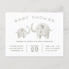 Baby & Mutter Elephant Gender Neutral Baby Dusche Einladungspostkarte