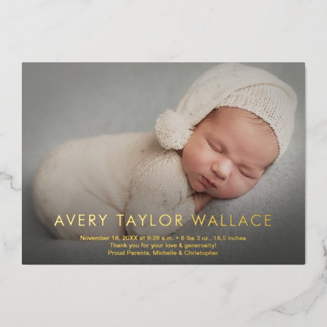 Baby Name Foto Geburtshilfe Ankündigung Babydusche (Vorderseite)