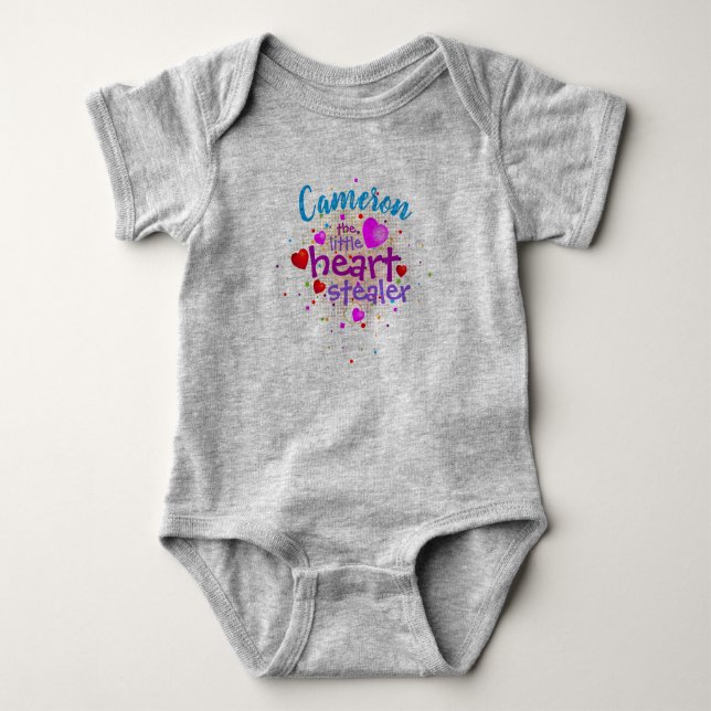 (Baby Name) Kleiner Herzschrittmacher Baby Strampler (Vorderseite)
