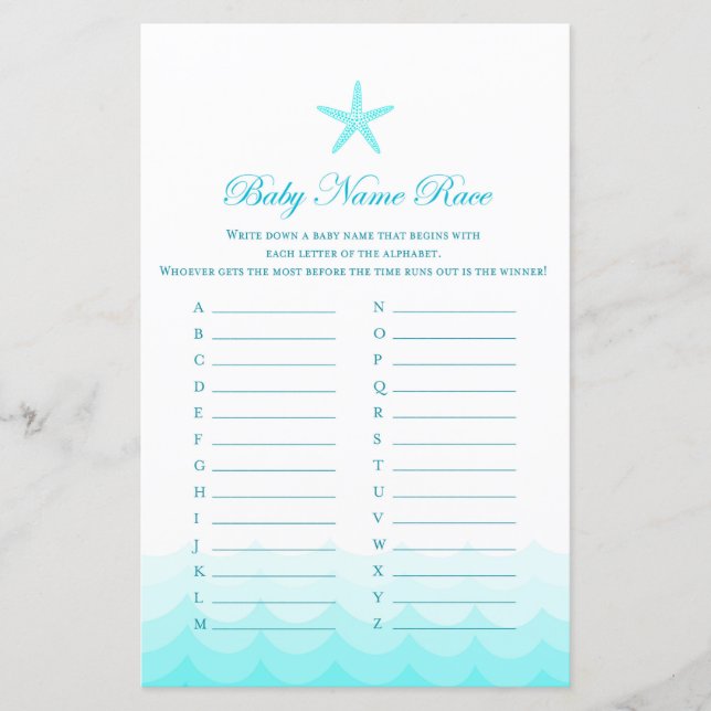 Baby Name Race - Baby Showspiel (Vorderseite)
