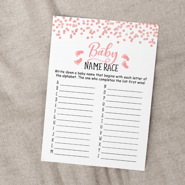 Baby Name Race Game Baby Dusche Party Card Einladung (Von Creator hochgeladen)
