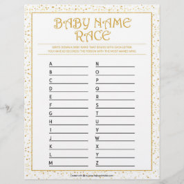 Baby Name Race [Golden Glitzern] Briefbogen