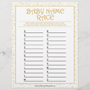 Baby Name Race [Golden Glitzern] Briefbogen