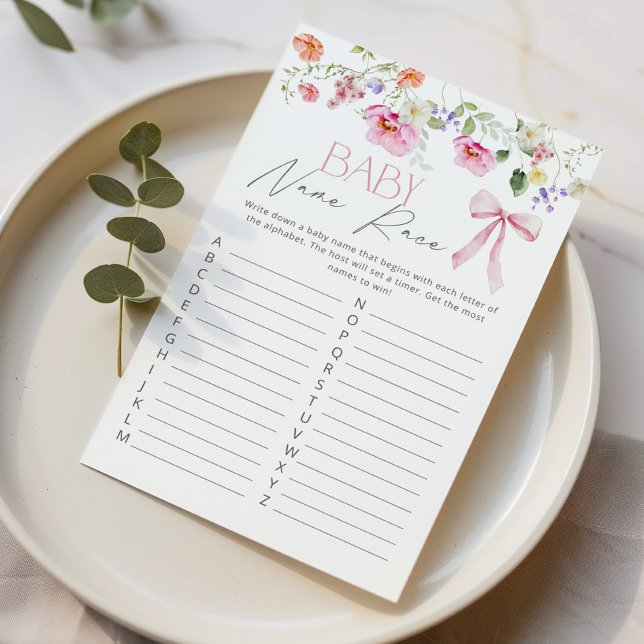 Baby Name Race Wildblume Bow Baby Dusche Spiel (Von Creator hochgeladen)