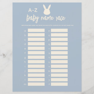 Baby Name Rennen Blau Baby Dusche