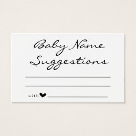 Baby Name Suggestions Card for Baby Shower