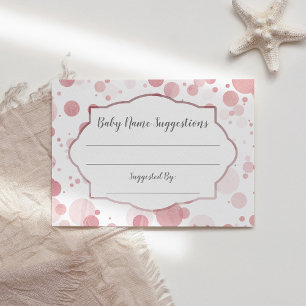 Baby Name Suggestions Card Polka Dots Baby Shower Begleitkarte