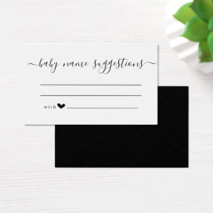 Baby Name Suggestions Card pour Baby shower