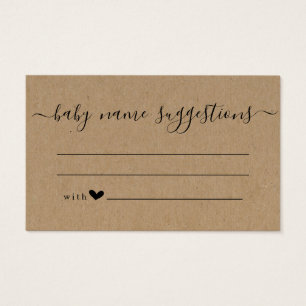 Baby Name Suggestions Card pour Baby shower