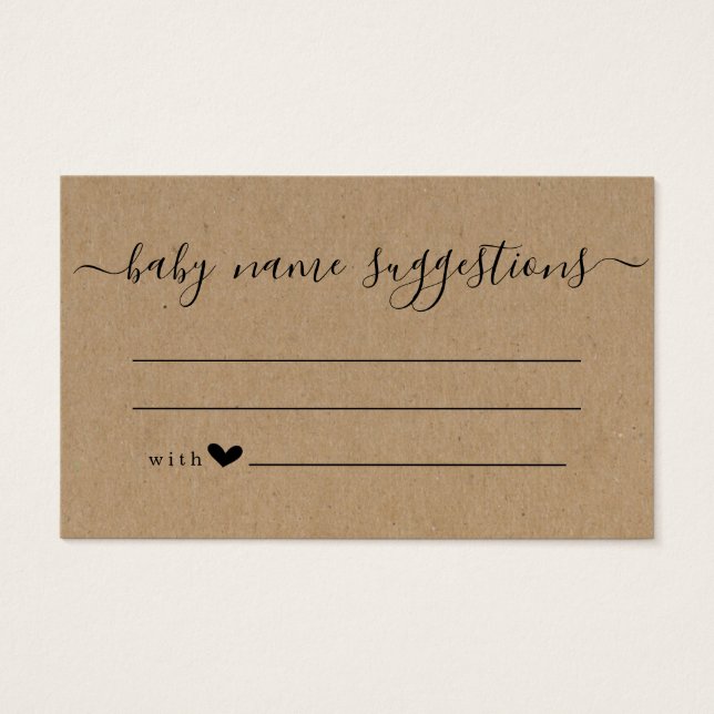 Baby Name Suggestions Card pour Baby shower (Devant)
