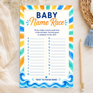 Baby-Namen-Rennen Here Comes the Son Baby Shower S