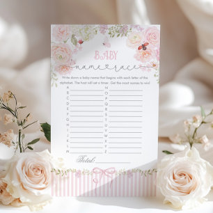 Baby-Namen-Rennen Love Bug Florales Babyshower-Spi