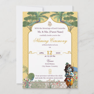 Baby Naming Ceremony Invitation Krishna Namkaran Einladung